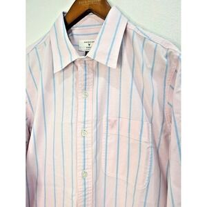 American Eagle Men's Medium Slim Fit Pink Blue Button Up NEW SAMPLE TAG Cotton